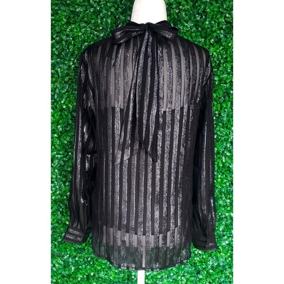 36. J.Crew Mockneck silk chiffon top in stripe - Picture 5 of 8